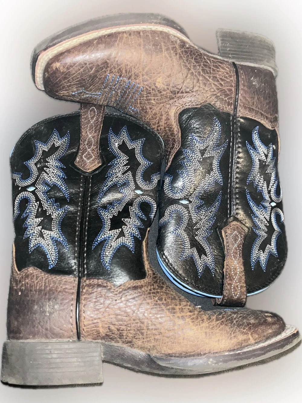 Ariat Tombstone Brown Leather Cowboy Boots Square Toe Boys Youth 11